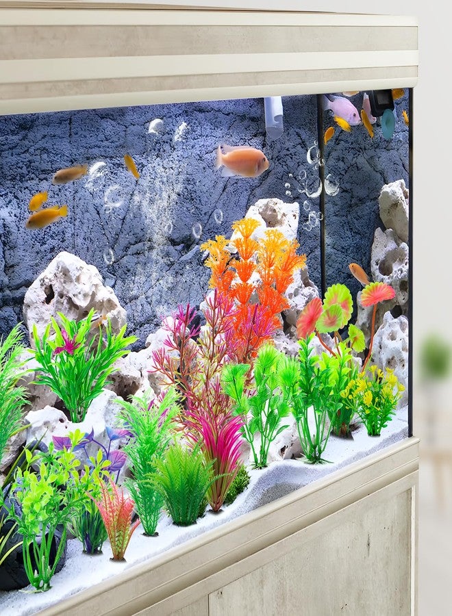 CousDUoBe مجموعة نباتات أحواض السمك من كوس ديوب، 94 قطعة، زينة لأحواض السمك، تُستخدم في أحواض السمك المنزلية والمكتبية، نباتات بلاستيكية محاكاة للزراعة المائية. - Image 3